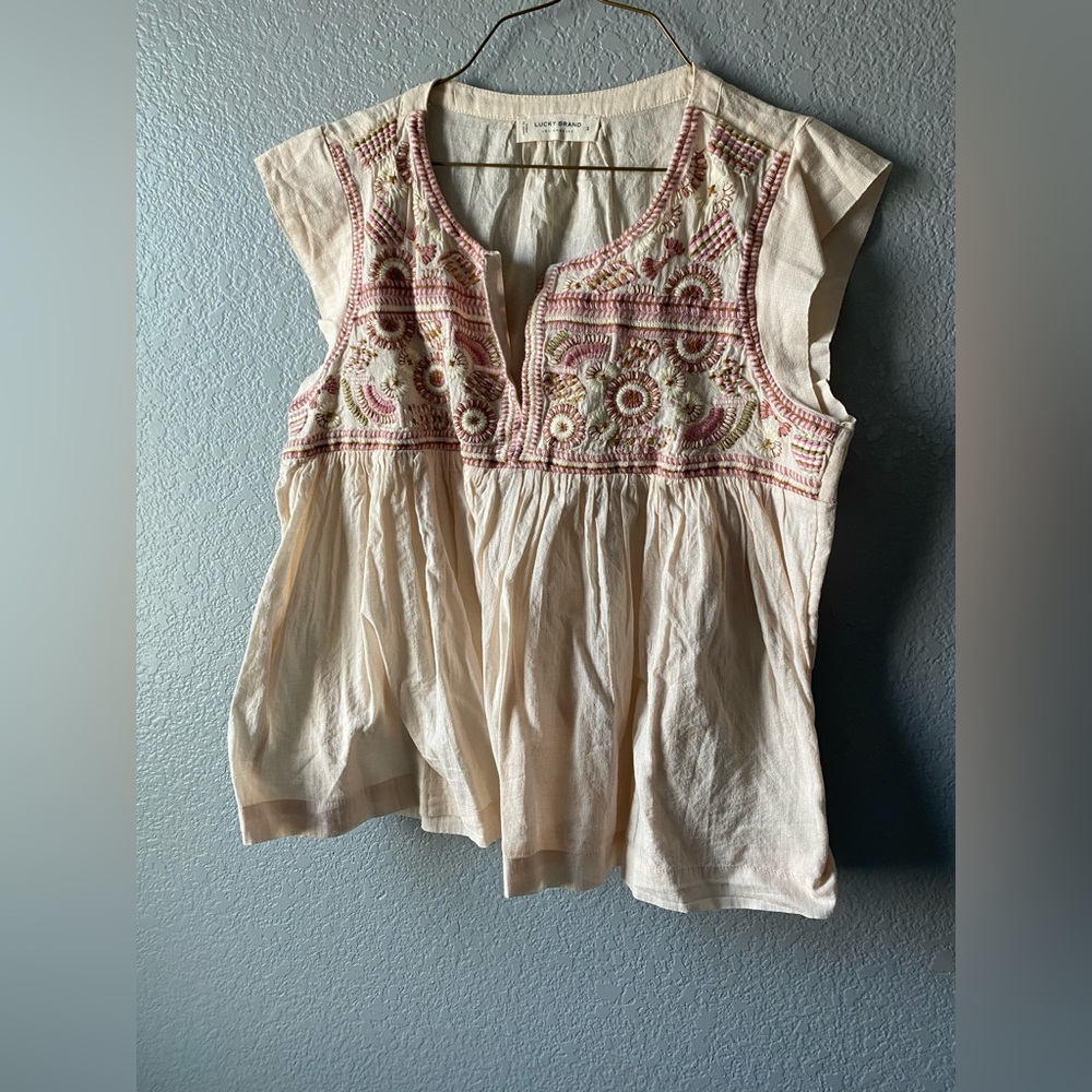 Lucky brand embroidered top